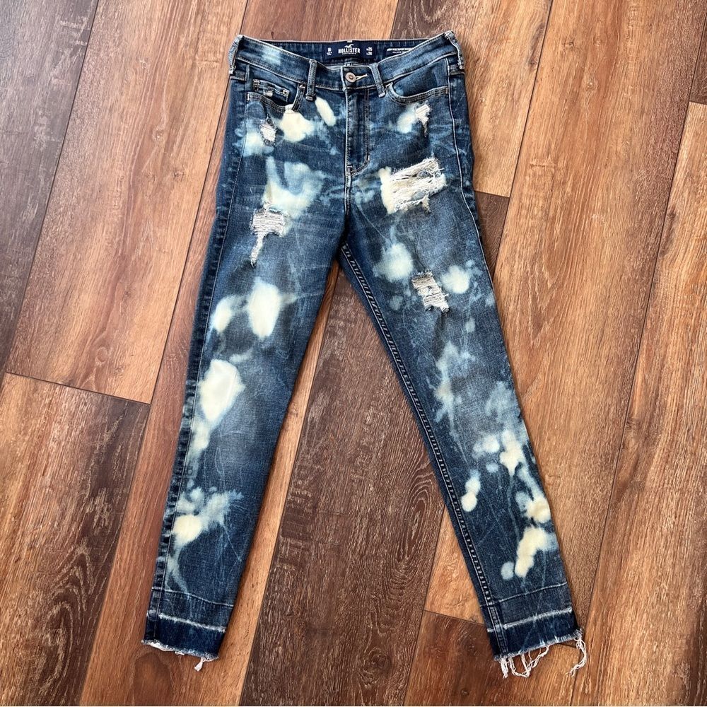 HOLLISTER | Bleach Dyed High Rise Super Skinny Crop Jeans Sz 25